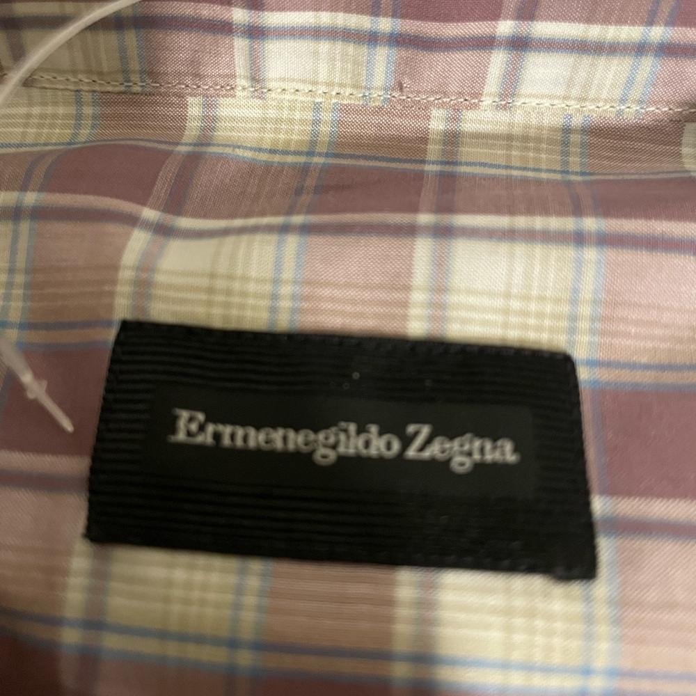 Ermenegildo Zega NWT Plaid Long Sleeve Button Down Dress Shirt Men’s XXL - Picture 4 of 8